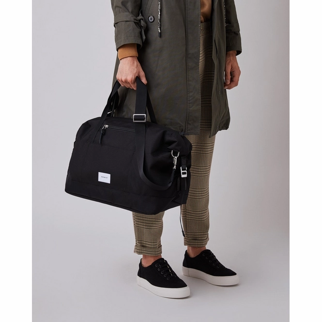 Reisetasche Sandqvist Milton Schwarz Mit Schwarzem Leder 6 Reisetasche Sandqvist Milton Schwarz Mit Schwarzem Leder – Bild 4